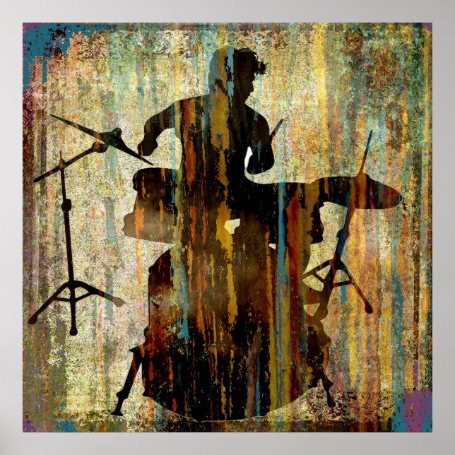 Póster Racha de tambores, derechos reservados Karen J Wil (Frente)