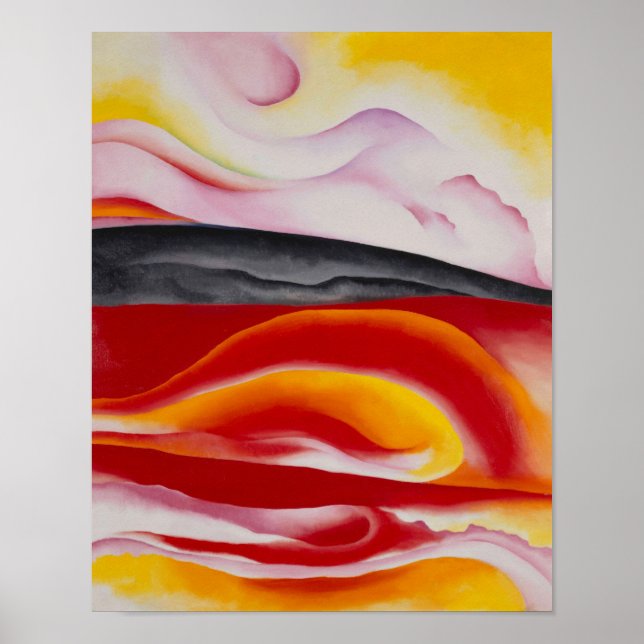 Póster Racha roja, amarilla y negra | Georgia O'Keeffe | (Frente)