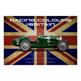 Póster Racing Colours of Great Britain
