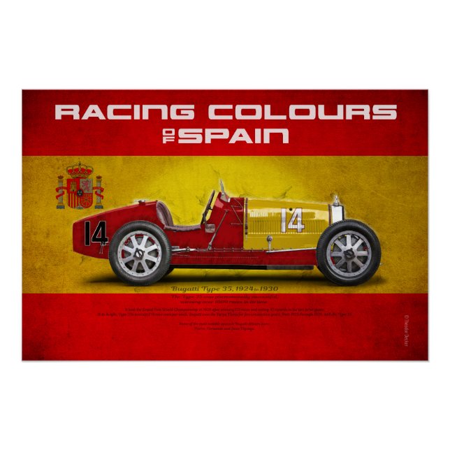Póster Racing Colours of Spain (Anverso)