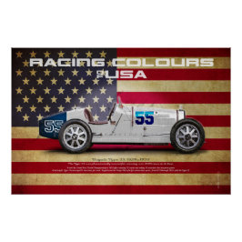 Póster Racing Colours of USA