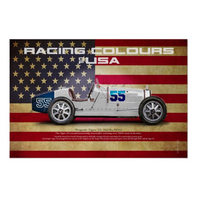 Póster Racing Colours of USA (Anverso)