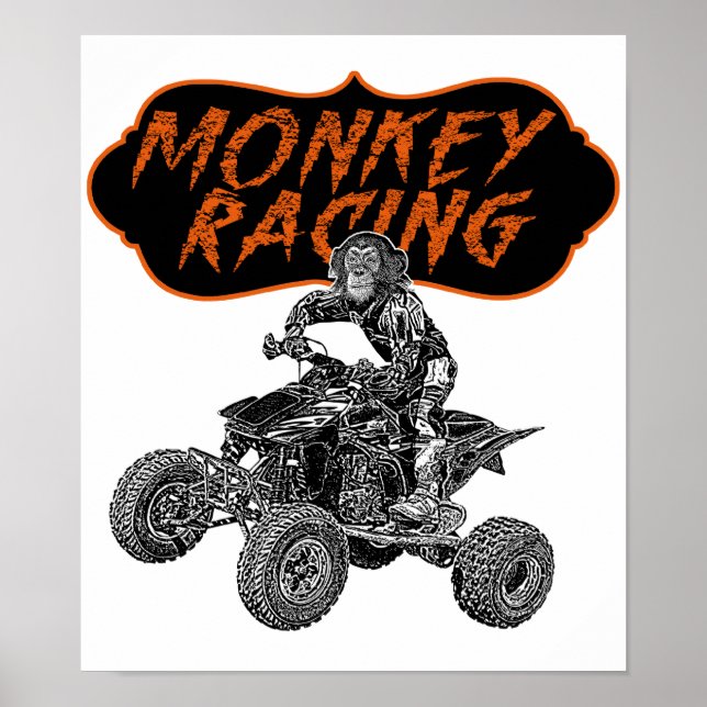 Póster Racing monkey (Frente)