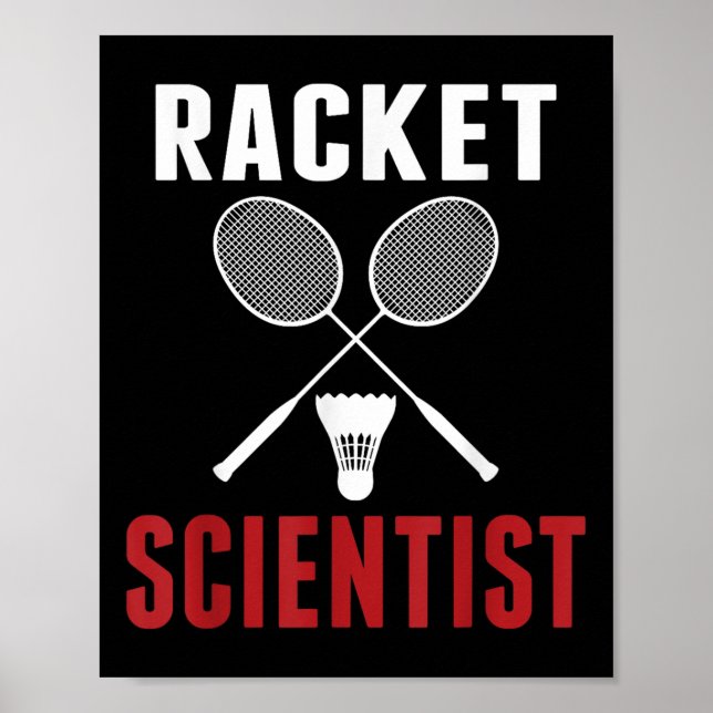 Póster Racket Scientist Funny Badminton Mom Dad  (Frente)