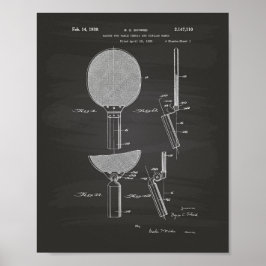 Póster Racket Table Tennis 1939 Patent Art - Chalkboard
