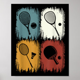 Póster Racketlon, Deporte de Torneo Con 4 Disciplinas 