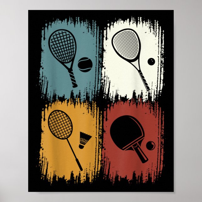 Póster Racketlon, Deporte de Torneo Con 4 Disciplinas  (Frente)