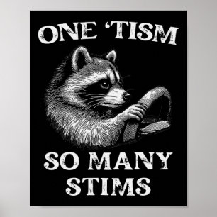 Póster Racoon del autismo Un tismo tantos estimula el est