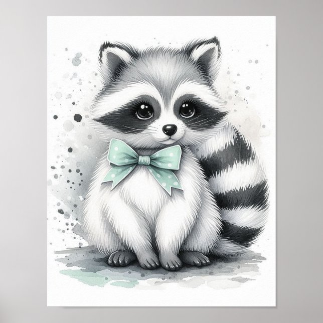 Póster Racoon Forest Nursery Wall Art (Frente)