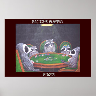 PÓSTER RACOONS QUE JUEGAN EL PÓKER