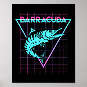 Póster Racuda Pescado Estético Retro Racuda