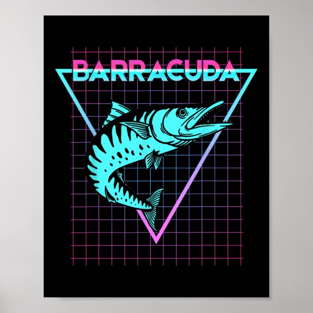 Póster Racuda Pescado Estético Retro Racuda (Frente)
