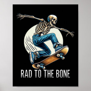 Póster Rad hasta los huesos - Esqueleto en monopatín - Vi