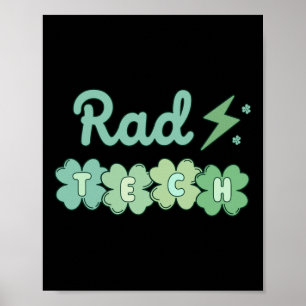 Póster Rad Tech St Patricks Day Xray Irish Lucky Radiolog
