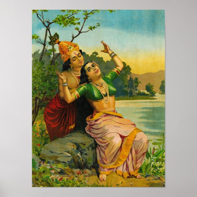 Póster Radha Bilas de Raja Ravi Varma (Frente)