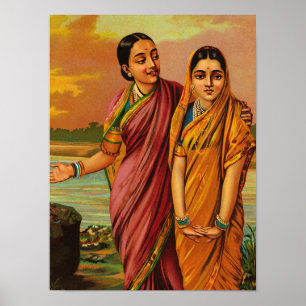 Póster Radha, diosa del amor de Raja Ravi Varma