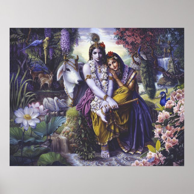 Póster Radha Krishna All-Attractive Couple canvas (Frente)
