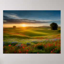 Póster Radiancia de flores silvestres: Refugio iluminado 