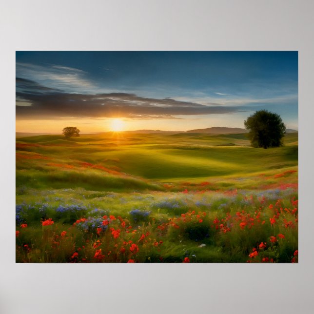 Póster Radiancia de flores silvestres: Refugio iluminado  (Frente)