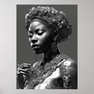 Póster "Radiancia inspiradora: Escultura 3D de la belleza