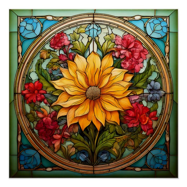 Póster Radiant Florals (Anverso)