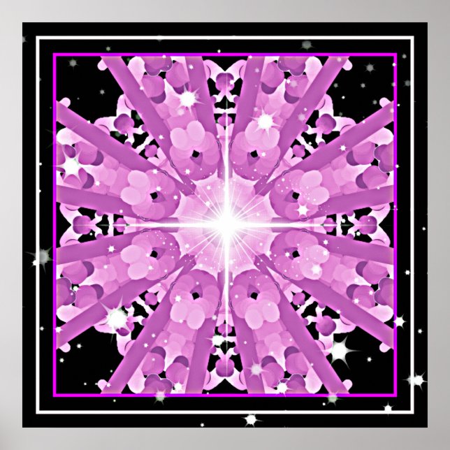 Póster *~* Radiant Lavender Violet Ray Mandala (Frente)
