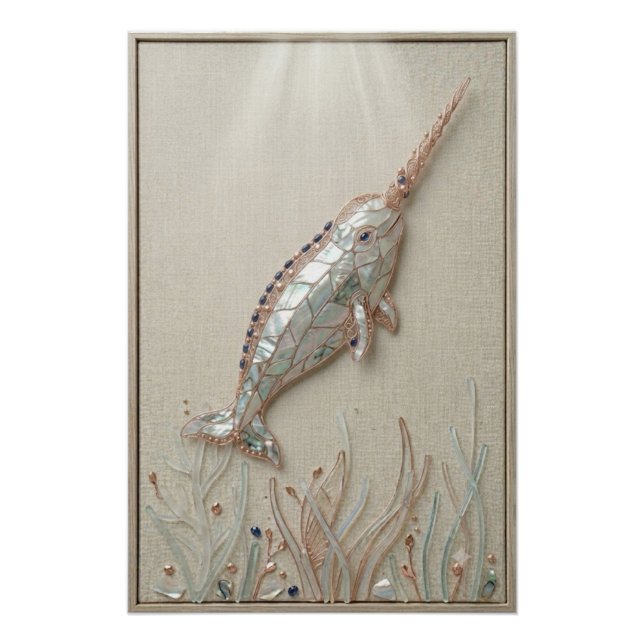Póster Radiant Narwhal Coastal Wall Art (Anverso)