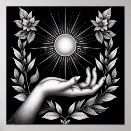 Póster Radiant Sun with Botanical Touch and Feminine