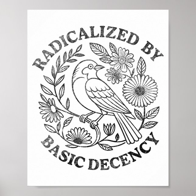 Póster Radicalized By Basic Decency Feminist Men Women Sq (Frente)