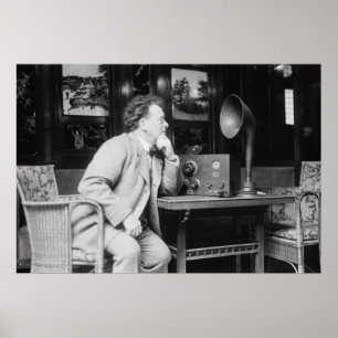 Póster Radio antigua, principios del siglo XX