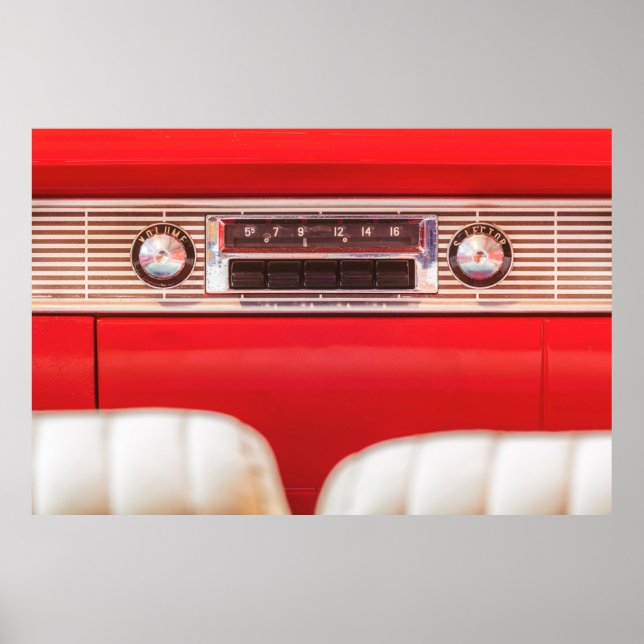 Póster Radio de autos viejos dentro de un auto americano  (Frente)