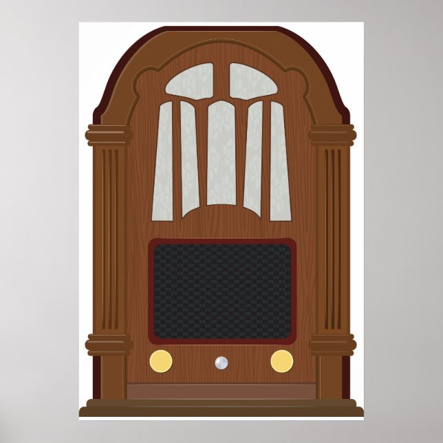 Póster Radio de madera vintage (Frente)