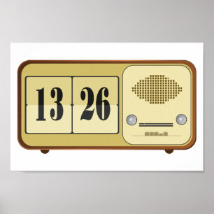 Póster Radio de reloj retro