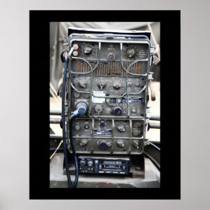 Póster radio militar vintage , EEUU , WW2