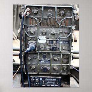 Póster Radio militar Vintage WW2