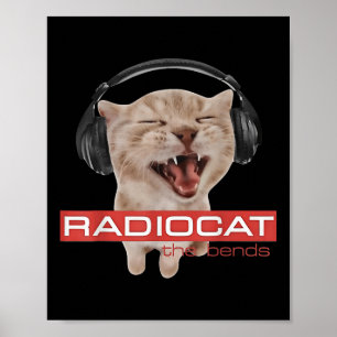 Póster Radiocat The Bends Divertida Música Gato Meme Mamá