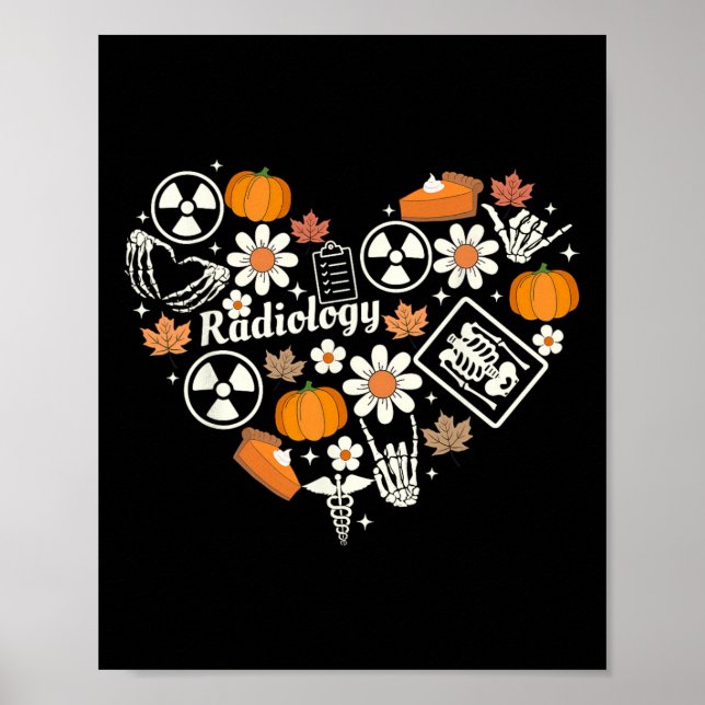 Póster Radiología Cae Xray Tech Calabaza otoñal (Frente)
