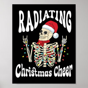 Póster Radiología irradiando alegría navideña técnico rad