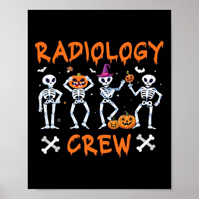 Póster Radiology Dancing Crew Ghost Otoño Rad Tech X-ray (Frente)