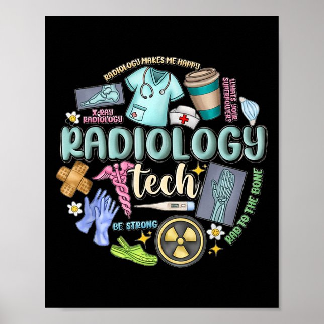 Póster Radiology Technician Christmas Rad Tech X-ray Tech (Frente)