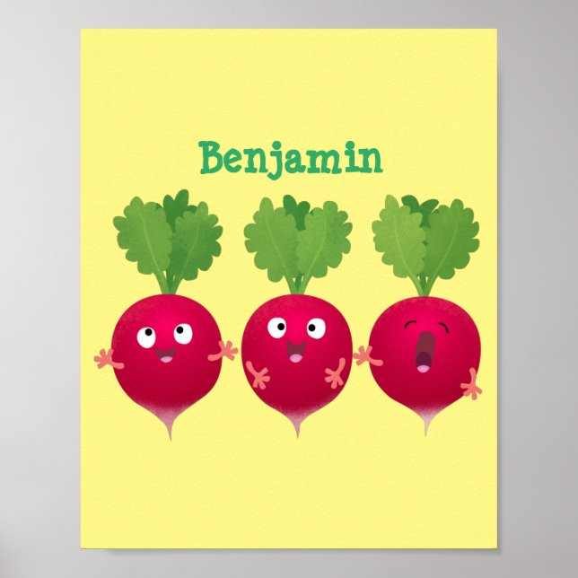 Póster Radios cortos cantando verduras personalizados del (Frente)