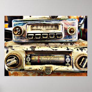 Póster Radios de coches de época