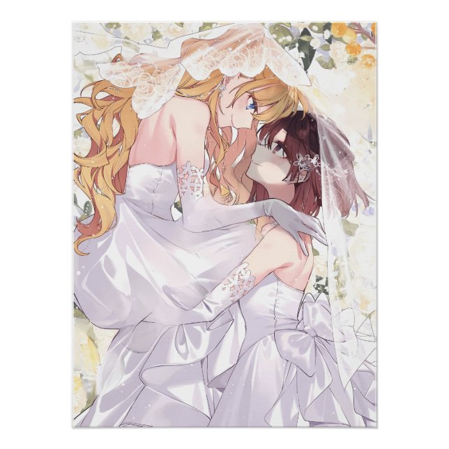 Póster Rae y Claire Boda | WataOshi (Anverso)