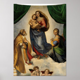 Póster Rafael - La Madonna Sixtina