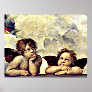 Póster Rafael: Putti, detalle de la Virgen Madonna,