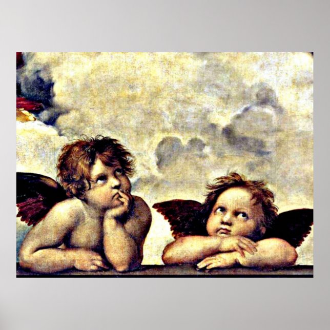 Póster Rafael: Putti, detalle de la Virgen Madonna, (Frente)