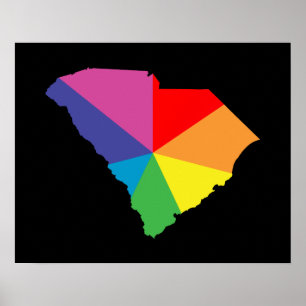 Póster ráfaga de color de carolina del sur