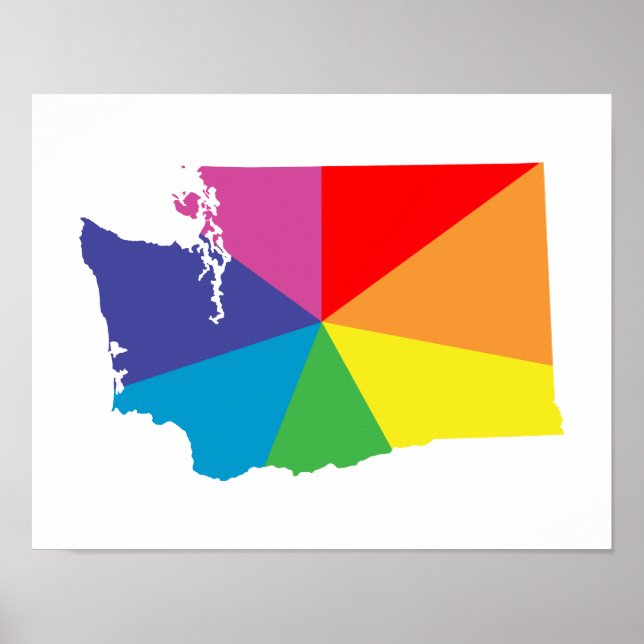Póster ráfaga de color de washington (Frente)