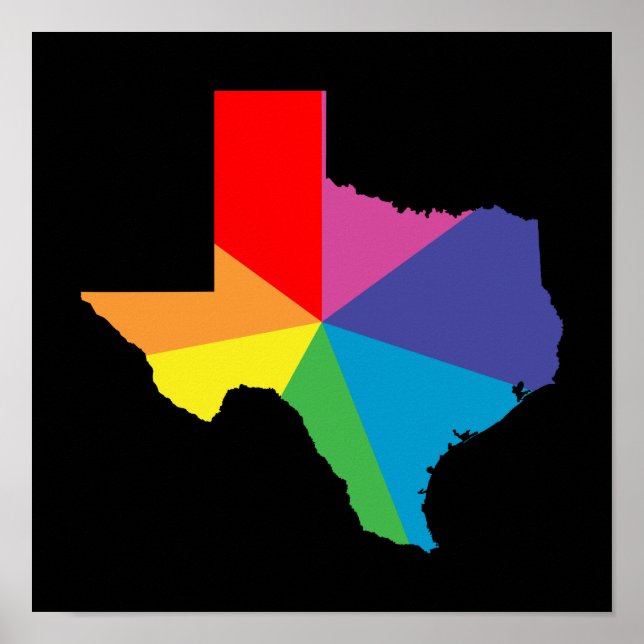 Póster ráfaga de color texas (Frente)