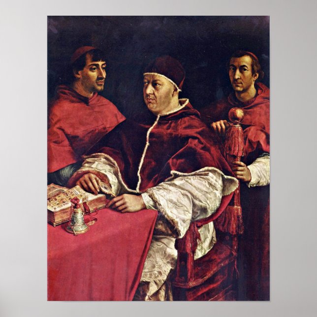 Póster Raffael - Retrato del Papa León X y cardenales (Frente)